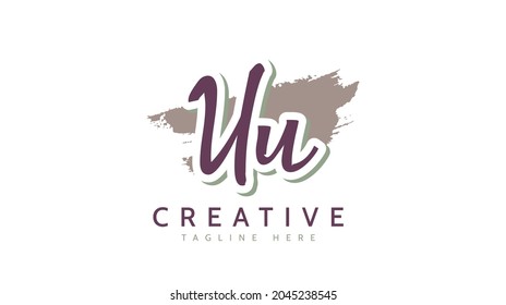 UU Initials, handwriting logo vector