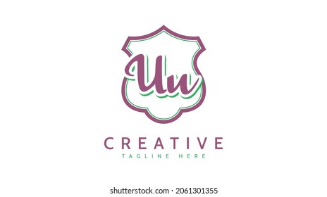 Uu Initials, handwriting logo vector