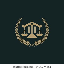 UU initials for law firm logo icon design vector image