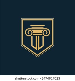 UU Initials Law Firm Logo Lawyer logo with creative law element