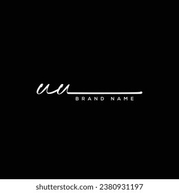 UU letter beauty handwriting vector logo. 
