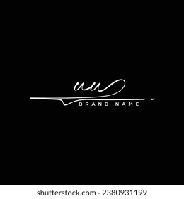 UU letter beauty handwriting vector logo. 
