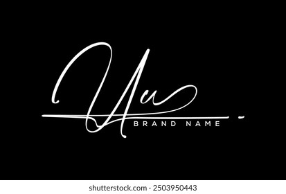 UU letter beauty handwriting vector logo. 