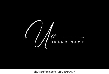 UU letter beauty handwriting vector logo. 