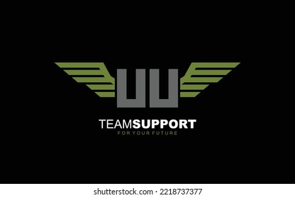 UU Letter logo army for team identity. Military template vector illustration for your brand.