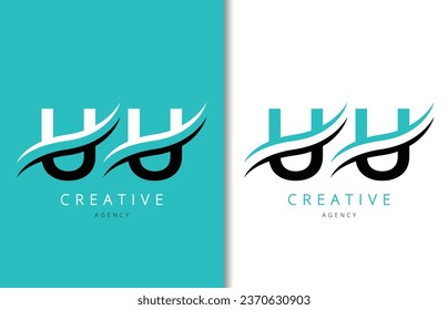 UU Letter Logo Design with Background and Creative company logo. Modern Lettering Fashion Design. Vector illustration