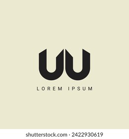 UU letter logo design. UU polygon, circle, triangle, hexagon, flat and simple style with white color variation letter logo set in one artboard. UU minimalist and classic logo. UU