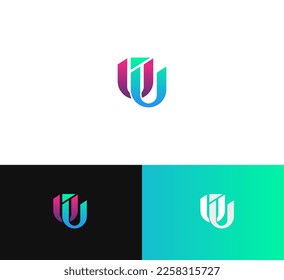 UU letter logo design template elements. Modern abstract digital alphabet letter logo. Vector illustration.