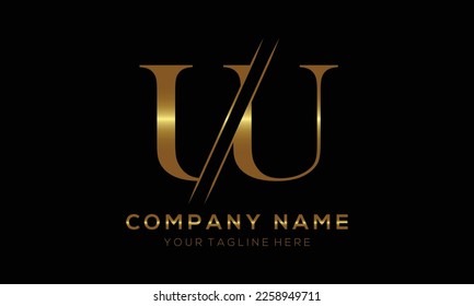 UU letter logo design template elements. UU letter vector logo.