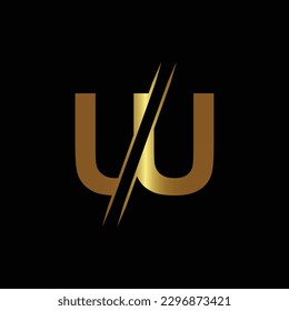 UU letter logo design template elements. UU letter vector logo.