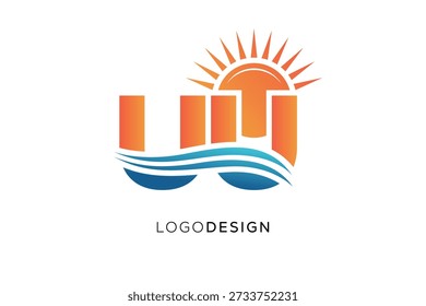Logo-Monogramm Sun Wave Modern Branding Design