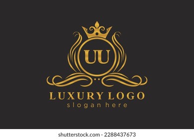 UU Letter Royal Luxury Logo template in vector art for Restaurant, Royalty, Boutique, Cafe, Hotel, Heraldic, Jewelry, Fashion and other vector illustration.