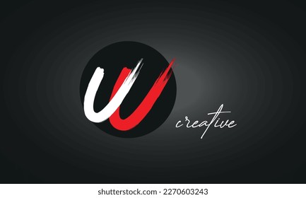 UU Letters Brush Paint Logo icon, Elegant Vector Design