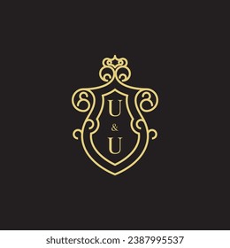 UU line vintage initial logo in high quality professional design that will print well across any print media