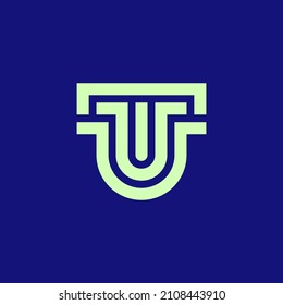 UU logo. 2 letter U perfectly combined into a new, modern and original Logo
