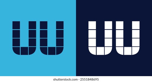 UU logo design with tile shape. Minimalist and modern vector illustration design suitable for business or brand