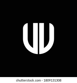 uu logo monogram with circular shape shield design template