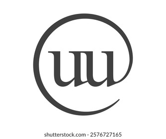 UU logo from two letter with circle shape email sign style. U and U round logotype of business company for brand identity.