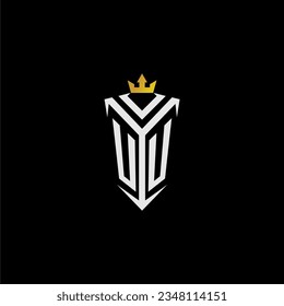 UU monogram logo initial for shield  crown style design