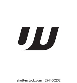 UU negative space letter logo