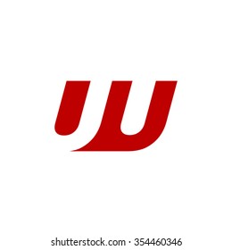 UU negative space letter logo red