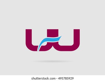 UU negative space letter logo
