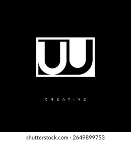 UU Negative Space Monogram - Minimalista preto e branco marca logotipo para marca criativa, Identidade de moda Design moderno Conceitos
