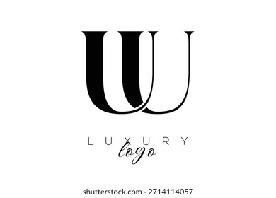 UU Serif Letter Monogram Typography Logo for Elegant Premium Branding Identity