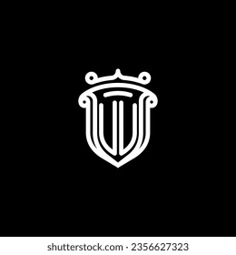 UU shield initial monogram with high quality professional design that will print well