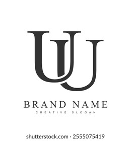 UU trendy logotype template. Initial letter u and u classic font style. Creative logo for company name or identity. Vector illustration.