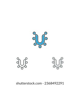 UU, U, Abstract initial monogram letter alphabet logo design