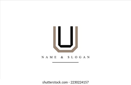 UU, U, abstract letters logo monogram