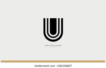 UU, U Alphabet Letters Luxury Business Logo Icon