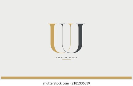 UU, U Alphabet Letters Luxury Business Logo Icon