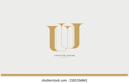 UU, U Alphabet Letters Luxury Business Logo Icon