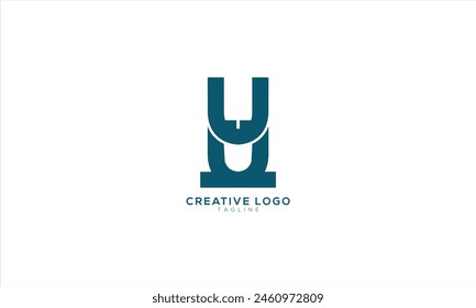 UU UH HU Abstract initial monogram letter alphabet logo design