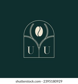 UU Unique and simple logo design combination of letters and coffee bean