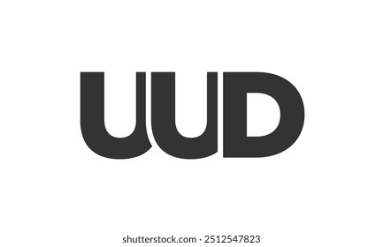 Plantilla de diseño de logotipo UUD con texto en negrita fuerte y moderno. Logotipo de Vector inicial basado en tipografía simple y mínima. Identidad de empresa de moda ideal para la presencia de la marca de las empresas.
