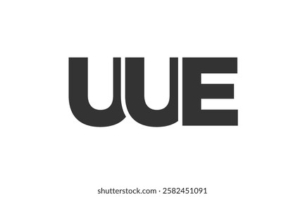 UUE logo design template with strong and modern bold text. Initial based vector logotype featuring simple and minimal typography. Trendy company identity ideal for businesses brand presence.