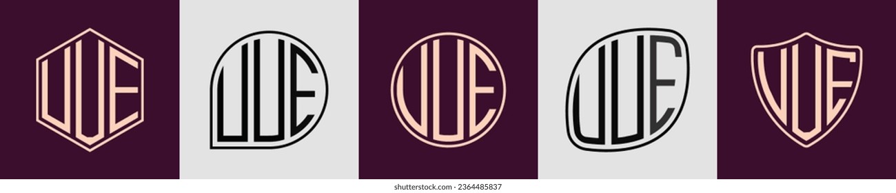 UUE modern initial monogram logo design vector. It will be suitable for which company or brand name start those initial.