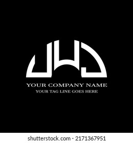 UUJ-Brief-Logo kreatives Design mit Vektorgrafik