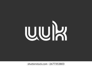 UUK Creative Unique Modern Letter Logo Design. Elegant Monogram Logo Design with Decorative Elements and Typography