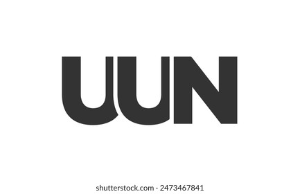 Plantilla de diseño de logotipo de la ONU con texto fuerte y moderno en negrita. Logotipo de Vector inicial basado en tipografía simple y mínima. Identidad de empresa de moda ideal para la presencia de marca de negocios.