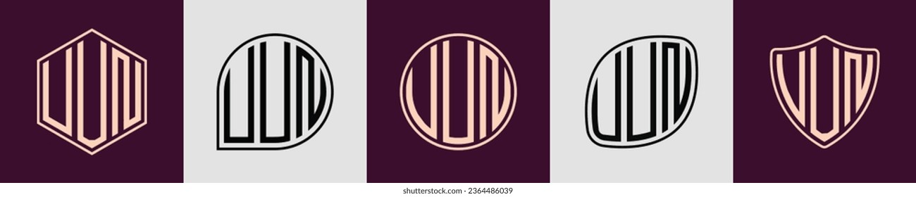 UUN modern initial monogram logo design vector. It will be suitable for which company or brand name start those initial.