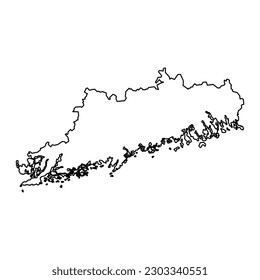 Mapa de Uusimaa, región de Finlandia. Ilustración vectorial.