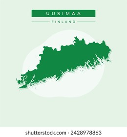 Uusimaa Region (Republic of Finland) map vector illustration, scribble sketch Uusimaa map