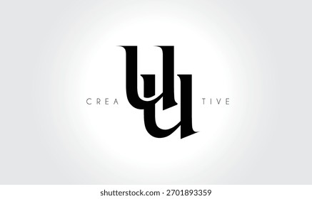Uu Elegant Serif Monogram Logo - Luxo Letra Tipográfica em Minúsculas para Marca Moderna