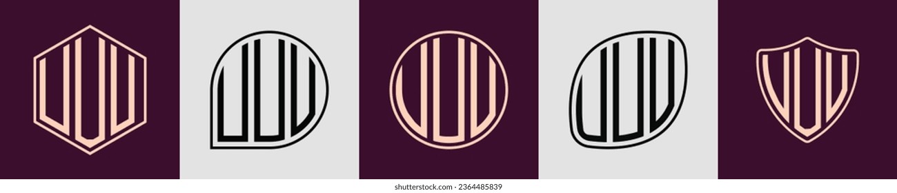 UUV modern initial monogram logo design vector. It will be suitable for which company or brand name start those initial.