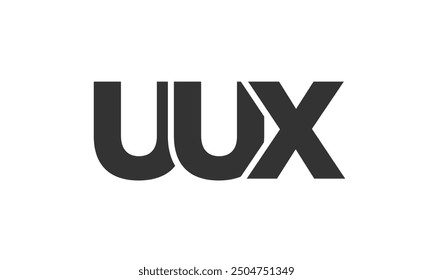UUX logo design template with strong and modern bold text. Initial based vector logotype featuring simple and minimal typography. Trendy company identity ideal for businesses brand presence.