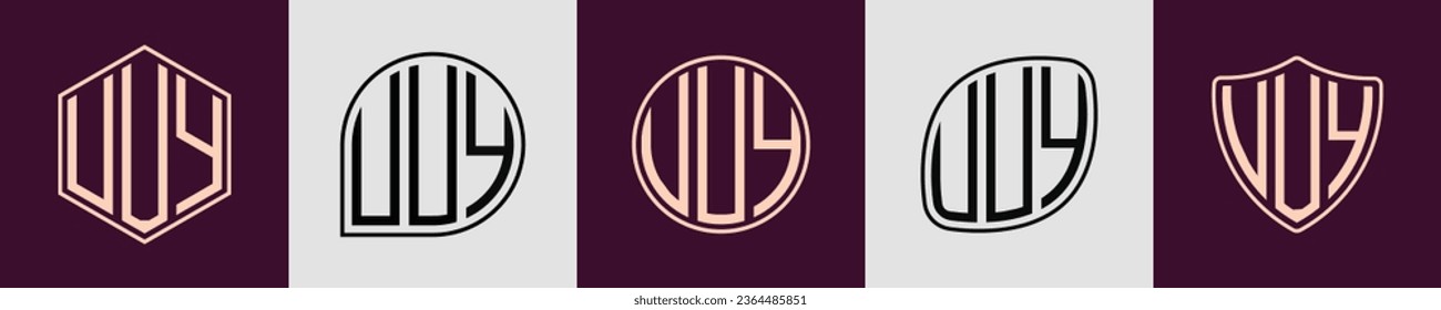 UUY modern initial monogram logo design vector. It will be suitable for which company or brand name start those initial.